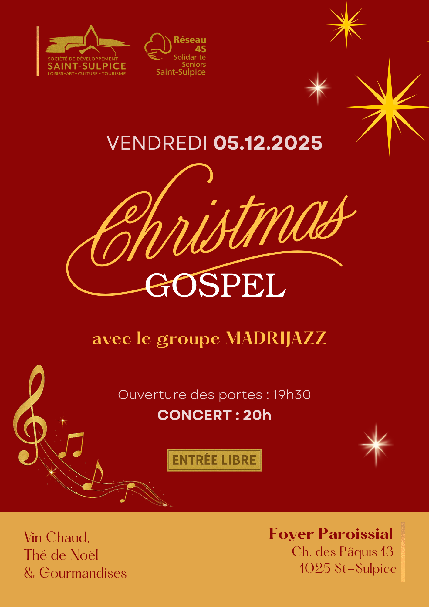 Concert à Saint-Sulpice, dans le cadre des «Fenêtres de l’Avent»